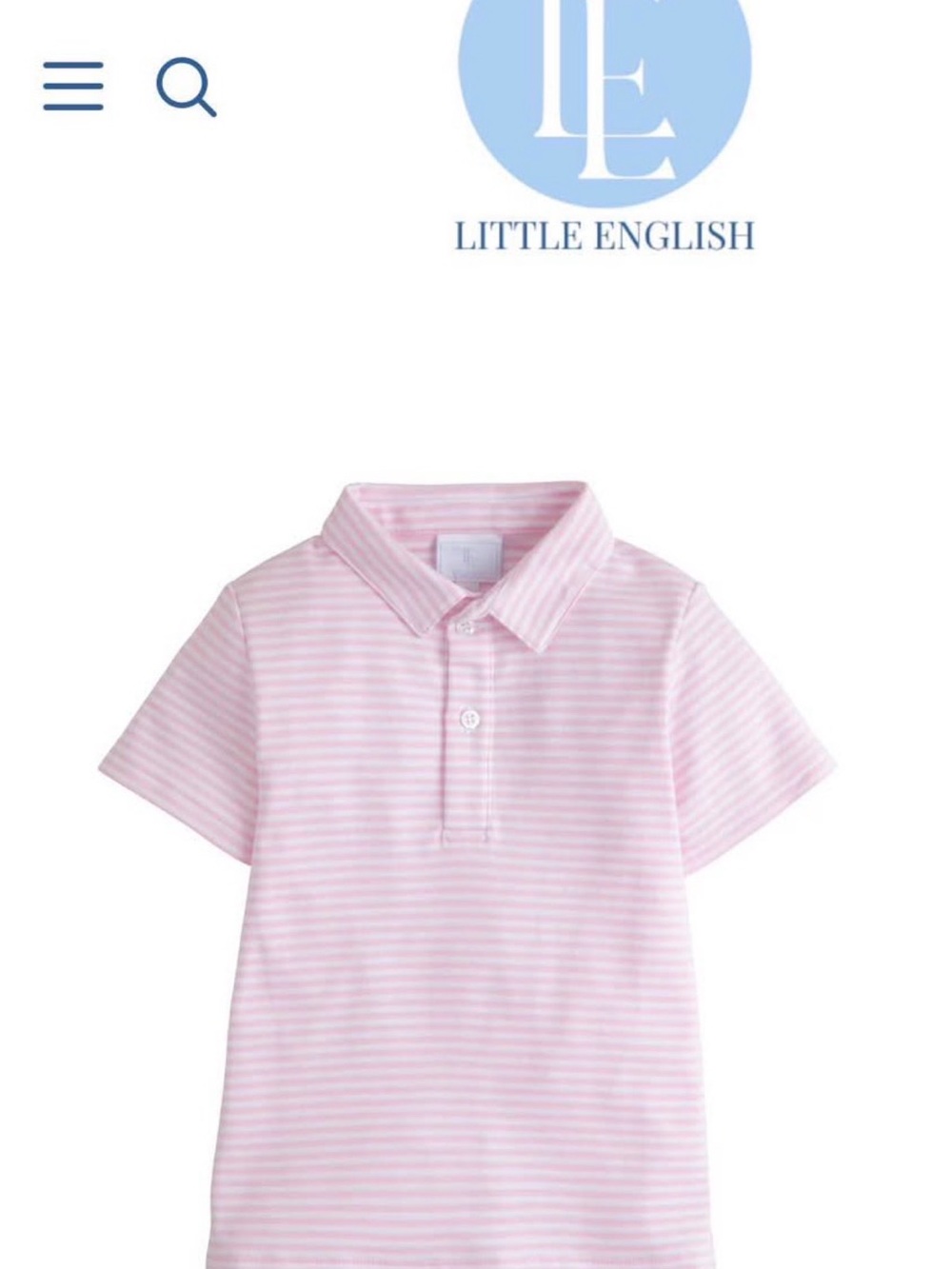 Little English Light Pink & White Striped Polo for Kids